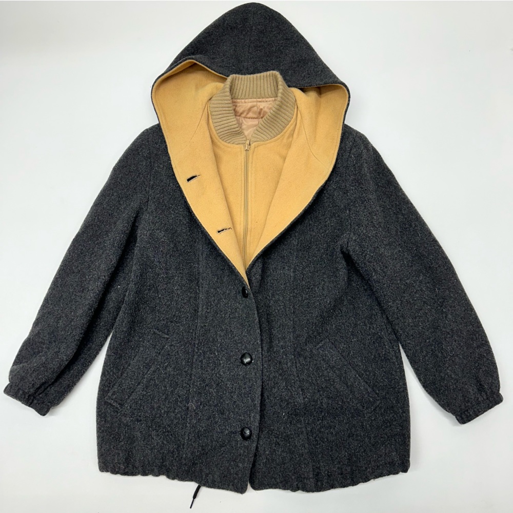 Authentic Mackintosh Vestcoat 100% Pure Wool Two Tone Jacket Womens Size Medium